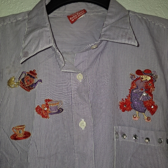 Vintage Red Hat Society By Tia Designs Ruby Elite Long Sleeve Shirt Sz XL - Picture 4 of 10